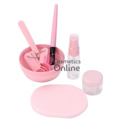 Bol pentru tratamente faciale BL05 cu 9 piese culoare Roz